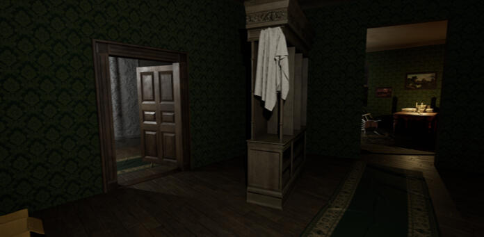 View from the bedroom to the bathroom